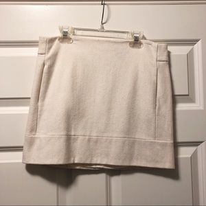 White J. Crew wool mini skirt